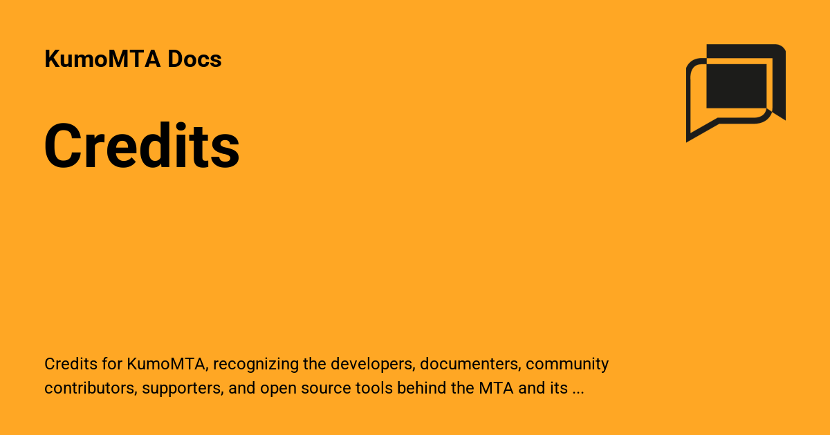 Credits - KumoMTA Docs