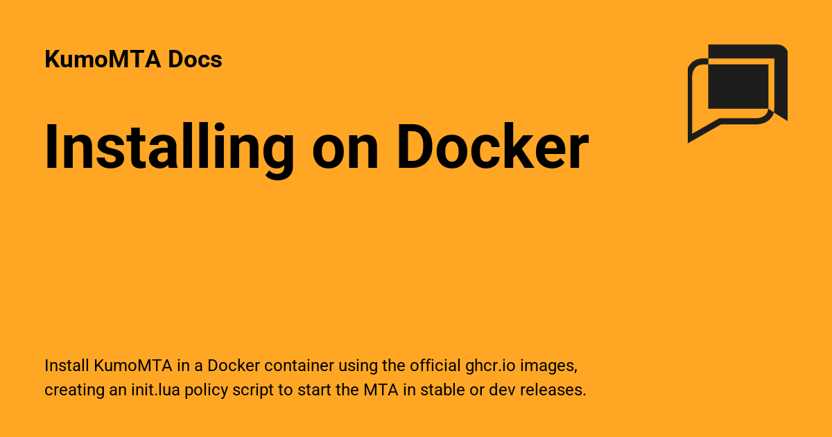 Installing on Docker - KumoMTA Docs