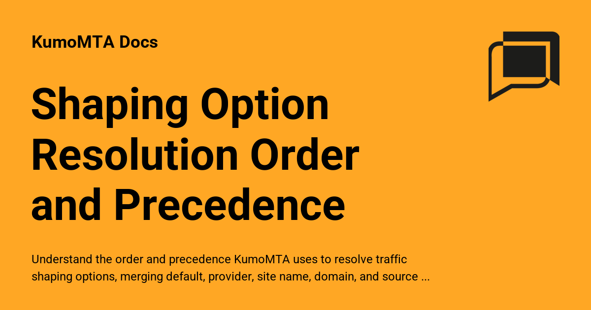 Shaping Option Resolution Order and Precedence - KumoMTA Docs